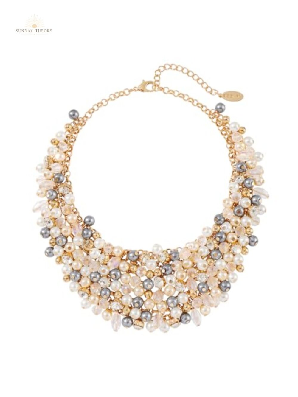 Crystal Chunky Collar Statement Necklace Acrylic Beads 18in Gift